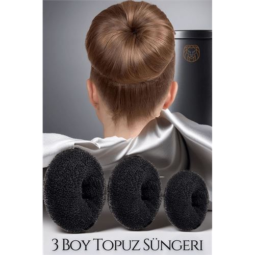 İndirimvar Siyah Saç Topuz Süngeri 3 Boy Forero Design 719269